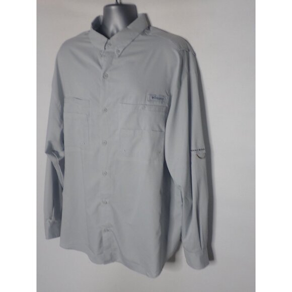 Columbia Men's PFG Long Sleeve Shirt XXL Light‎ Grey Fishing Outdoor Casual - Picture 3 of 6